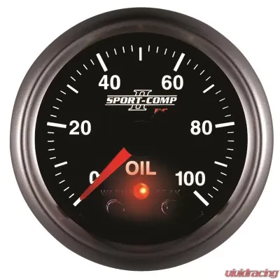 AutoMeter GAUGE; OIL PRESS; 2 1/16in.; 100PSI; DIGITAL STPR MTR W/PK/WRN; SPORT-COMP II - 3652