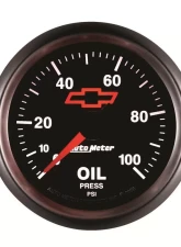 AutoMeter Oil Pressure Gauge 2 1/16in 0-100 PSI Digital Stepper Motor Chevy Red Bowtie                                     - 3653-00406 - Image 3