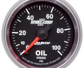 AutoMeter GAUGE; OIL PRESSURE; 2 1/16IN.; 100PSI; DIGITAL STEPPER MOTOR; SPORT-COMP II
