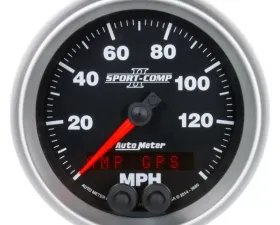 AutoMeter GAUGE; SPEEDOMETER; 3 3/8in.; 140MPH; GPS; SPORT-COMP II