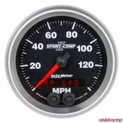AutoMeter GAUGE; SPEEDOMETER; 3 3/8in.; 140MPH; GPS; SPORT-COMP II - 3680
