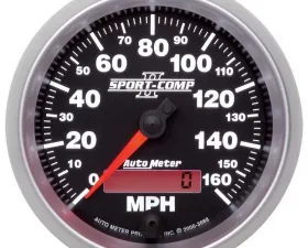 AutoMeter GAUGE; SPEEDOMETER; 3 3/8in.; 160MPH; ELEC. PROGRAMMABLE; SPORT-COMP II