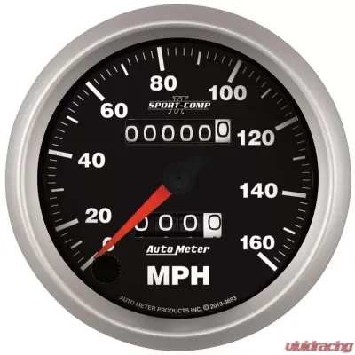 AutoMeter GAUGE; SPEEDOMETER; 3 3/8in.; 160MPH; MECHANICAL; SPORT-COMP II - 3693