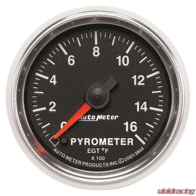 AutoMeter GAUGE; PYROMETER (EGT); 2 1/16in.; 1600deg.F; DIGITAL STEPPER MOTOR; GS - 3844