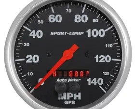 AutoMeter GAUGE; SPEEDOMETER; 5in.; 140MPH; GPS; SPORT-COMP
