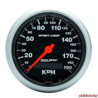 AutoMeter GAUGE; SPEEDOMETER; 3 3/8in.; 190KM/H; ELEC. PROG. W/LCD ODO; SPORT-COMP - 3987-M