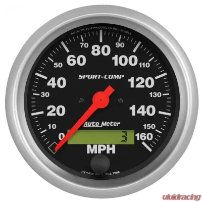 AutoMeter GAUGE; SPEEDO; 3 3/8in.; 160MPH; ELEC. PROGRAM W/LCD ODO; SPORT-COMP - 3988