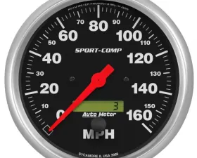 AutoMeter GAUGE; SPEEDO; 5in.; 160MPH; ELEC. PROGRAM W/LCD ODO; SPORT-COMP