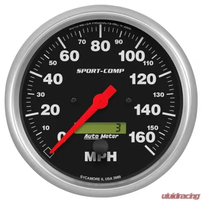 AutoMeter GAUGE; SPEEDO; 5in.; 160MPH; ELEC. PROGRAM W/LCD ODO; SPORT-COMP - 3989