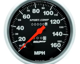 AutoMeter GAUGE; SPEEDOMETER; 5in.; 160MPH; MECHANICAL; SPORT-COMP