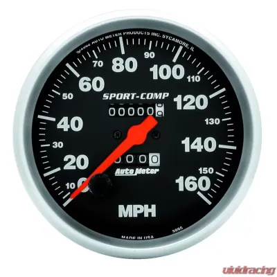 AutoMeter GAUGE; SPEEDOMETER; 5in.; 160MPH; MECHANICAL; SPORT-COMP - 3995