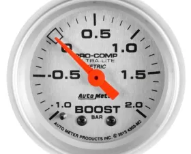 AutoMeter GAUGE; VAC/BOOST; 2 1/16in.;-1-+2 BAR; MECHANICAL; ULTRA-LITE