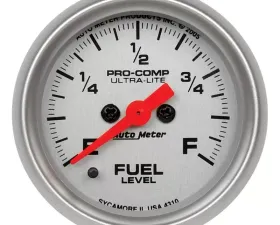 AutoMeter GAUGE; FUEL LEVEL; 2 1/16in.; 0-280O PROGRAMMABLE; ULTRA-LITE