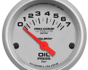 AutoMeter GAUGE; OIL PRESSURE; 2 1/16in.; 7 BAR; ELECTRIC; ULTRA-LITE