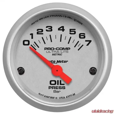 AutoMeter GAUGE; OIL PRESSURE; 2 1/16in.; 7 BAR; ELECTRIC; ULTRA-LITE - 4327-M