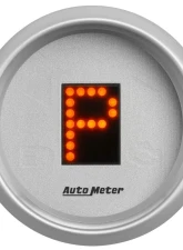 AutoMeter GAUGE; GEAR POS; 2 1/16in.; INCL INDICATORS; SILVER DIAL; RED LED; SILVER BEZEL                                     - 4359 - Image 2