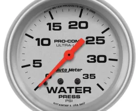 AutoMeter GAUGE; WATER PRESS; 2 5/8in.; 35PSI; MECHANICAL; ULTRA-LITE