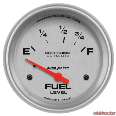 AutoMeter GAUGE; FUEL LEVEL; 2 5/8in.; 73OE TO 10OF; ELEC; ULTRA-LITE - 4415