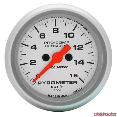 AutoMeter GAUGE; PYROMETER (EGT); 2 5/8in.; 1600deg.F; DIGITAL STEPPER MOTOR; ULTRA-LITE - 4444