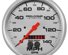 AutoMeter GAUGE; SPEEDOMETER; 5in.; 140MPH; GPS; ULTRA-LITE