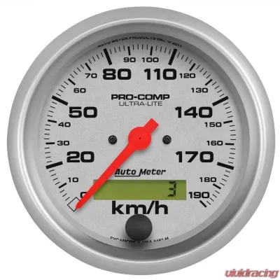 AutoMeter GAUGE; SPEEDOMETER; 3 3/8in.; 190KM/H; ELEC. PROG. W/LCD ODO; ULTRA-LITE - 4487-M