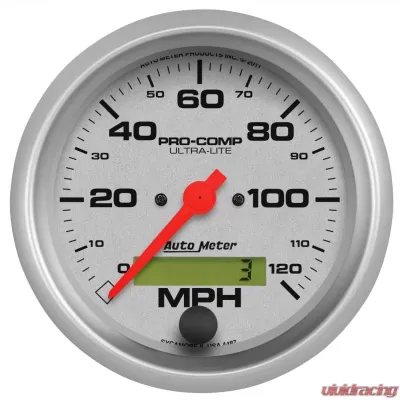 AutoMeter GAUGE; SPEEDO; 3 3/8in.; 120MPH; ELEC. PROGRAM W/LCD ODO; ULTRA-LITE - 4487