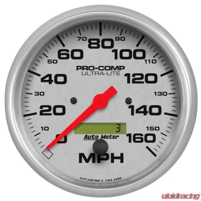 AutoMeter GAUGE; SPEEDO; 5in.; 160MPH; ELEC. PROGRAM W/LCD ODO; ULTRA-LITE - 4489