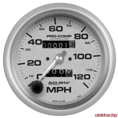 AutoMeter GAUGE; SPEEDOMETER; 3 3/8in.; 120MPH; MECHANICAL; ULTRA-LITE - 4492