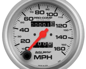 AutoMeter GAUGE; SPEEDOMETER; 3 3/8in.; 160MPH; MECHANICAL; ULTRA-LITE