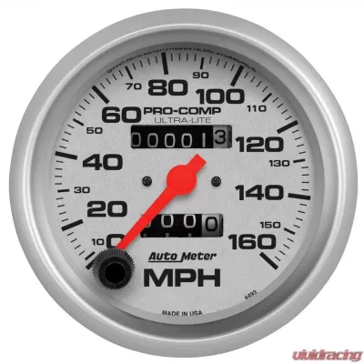 AutoMeter GAUGE; SPEEDOMETER; 3 3/8in.; 160MPH; MECHANICAL; ULTRA-LITE - 4493