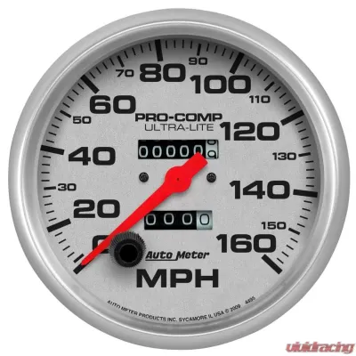 AutoMeter GAUGE; SPEEDOMETER; 5in.; 160MPH; MECHANICAL; ULTRA-LITE - 4495
