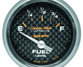 AutoMeter GAUGE; FUEL LEVEL; 2 1/16in.; 0OE TO 90OF; ELEC; CARBON FIBER