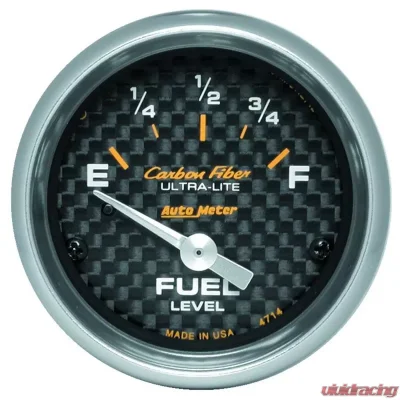 AutoMeter GAUGE; FUEL LEVEL; 2 1/16in.; 0OE TO 90OF; ELEC; CARBON FIBER - 4714