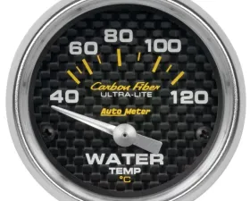 AutoMeter GAUGE; WATER TEMP; 2 1/16in.; 40-120deg.C; ELECTRIC; CARBON FIBER