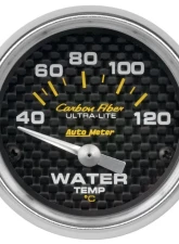 AutoMeter GAUGE; WATER TEMP; 2 1/16in.; 40-120deg.C; ELECTRIC; CARBON FIBER                                     - 4737-M - Image 2