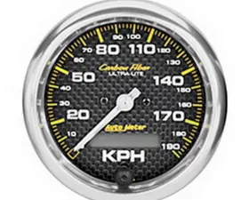 AutoMeter GAUGE; SPEEDOMETER; 3 3/8in.; 190KM/H; ELEC. PROGRAMMABLE; CARBON FIBER