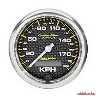 AutoMeter GAUGE; SPEEDOMETER; 3 3/8in.; 190KM/H; ELEC. PROGRAMMABLE; CARBON FIBER - 4787-M