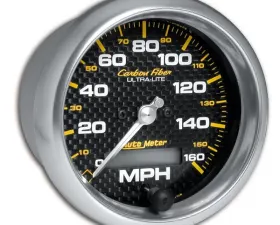 AutoMeter GAUGE; SPEEDOMETER; 3 3/8in.; 160MPH; ELEC. PROGRAMMABLE; CARBON FIBER