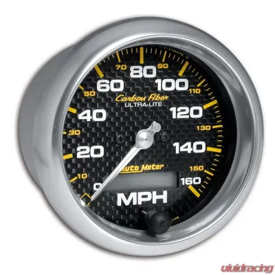 AutoMeter GAUGE; SPEEDOMETER; 3 3/8in.; 160MPH; ELEC. PROGRAMMABLE; CARBON FIBER - 4789