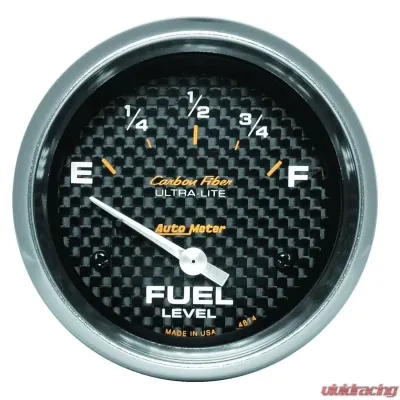 AutoMeter GAUGE; FUEL LEVEL; 2 5/8in.; 0OE TO 90OF; ELEC; CARBON FIBER - 4814