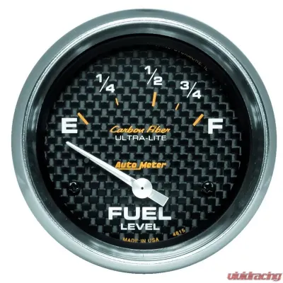AutoMeter GAUGE; FUEL LEVEL; 2 5/8in.; 73OE TO 10OF; ELEC; CARBON FIBER - 4815