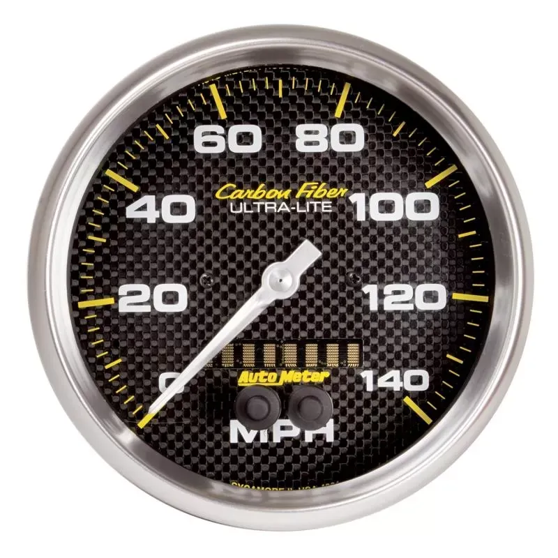 AutoMeter GAUGE; SPEEDOMETER; 5in.; 140MPH; GPS; CARBON FIBER - 4881