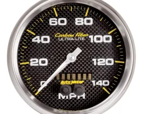 AutoMeter GAUGE; SPEEDOMETER; 5in.; 140MPH; GPS; CARBON FIBER