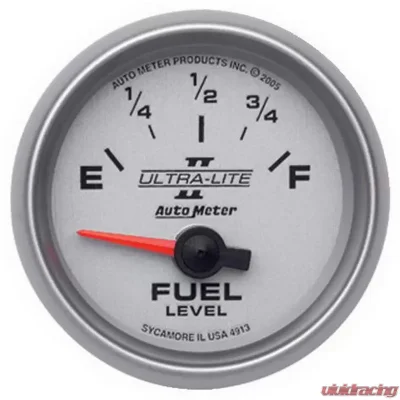 AutoMeter GAUGE; FUEL LEVEL; 2 1/16in.; 0OE TO 90OF; ELEC; ULTRA-LITE II - 4913