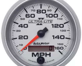 AutoMeter GAUGE; SPEEDOMETER; 3 3/8in.; 160MPH; ELEC. PROGRAMMABLE; ULTRA-LITE II