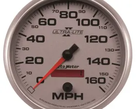 AutoMeter GAUGE; SPEEDOMETER; 5in.; 160MPH; ELEC. PROGRAMMABLE; ULTRA-LITE II