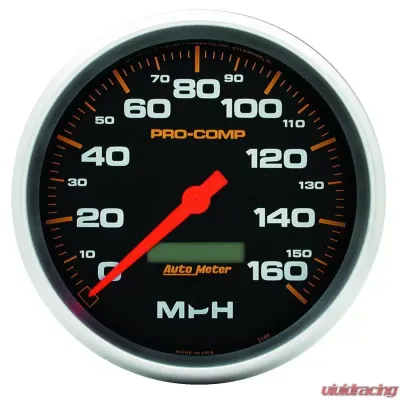 AutoMeter GAUGE; SPEEDO; 5in.; 160MPH; ELEC. PROGRAM W/LCD ODO; PRO-COMP - 5189