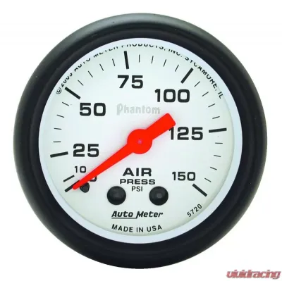 AutoMeter GAUGE; AIR PRESS; 2 1/16in.; 150PSI; MECHANICAL; PHANTOM - 5720