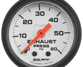 AutoMeter GAUGE; EXHAUST PRESS; 2 1/16in.; 60PSI; MECHANICAL; PHANTOM