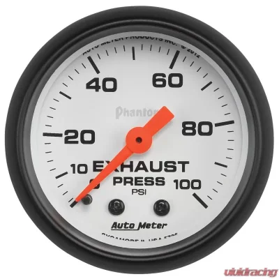 AutoMeter GAUGE; EXHAUST PRESS; 2 1/16in.; 100PSI; MECHANICAL; PHANTOM - 5726